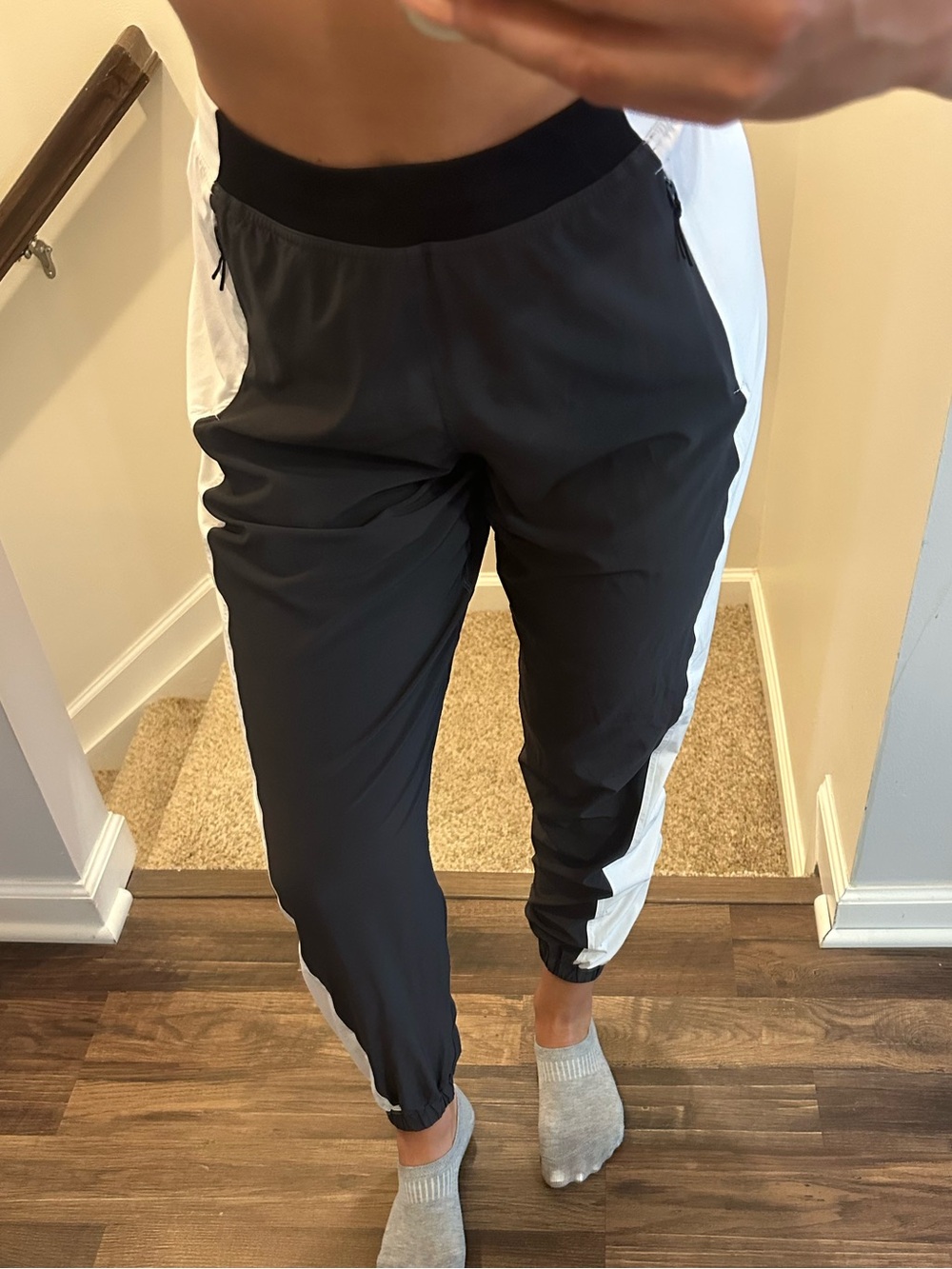 Lululemon Grey and White Track Pants - Women